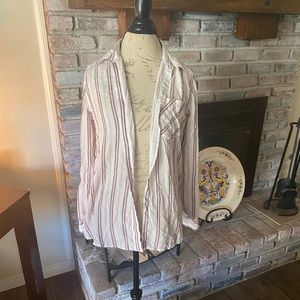 Express button down striped blouse